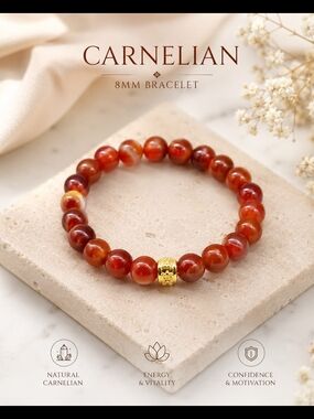 8mm Beaded Bracelet with Gold Accent - Women Jewelry